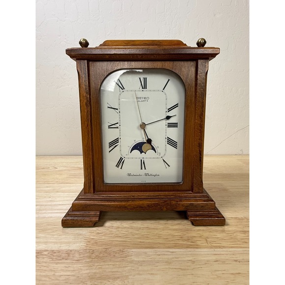 Seiko Other - Seiko Quartz Westminster Wittington QGZ401B Desk Mantel Clock Tested Works READ
